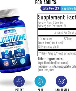 We Like Vitamins Glutathion (500 mg) Antioxidant & Detoxifier - 60 capsules