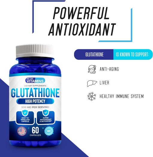 We Like Vitamins Glutathion (500 mg) Antioxidant & Detoxifier - 60 capsules