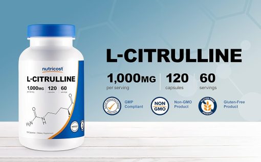 Nutricost L-Citrulline (1,000 mg) - 120 capsules