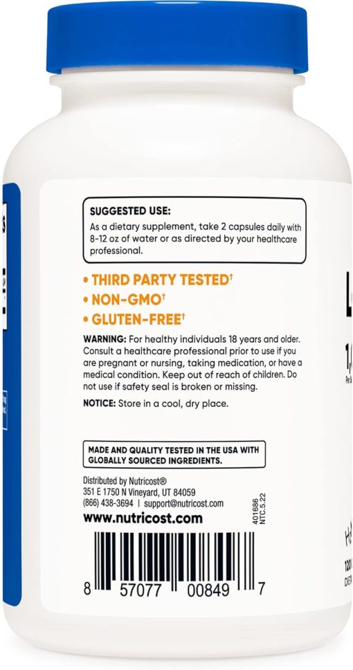 Nutricost L-Citrulline (1,000 mg) - 120 capsules