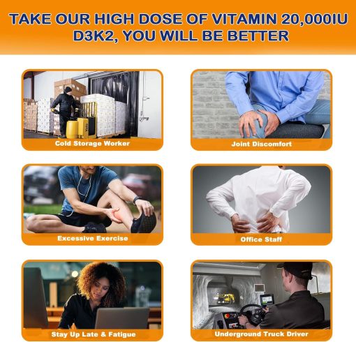 NextDia Vitamin D3 (20,000 IU) + K2 (200 mcg) - 120 softgels