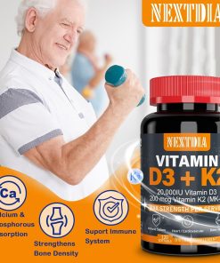 NextDia Vitamin D3 (20,000 IU) + K2 (200 mcg) - 120 softgels