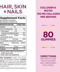 Nature's bounty Hair Skin & Nails Gummies Collagen & Biotin - 80 gummies