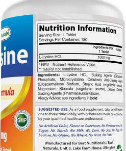 Best Naturals L-Lysine (1,000 mg) - 180 tablets