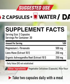 Dedicad Magnesium L-Threonate Lions Mane Ashwagandha - 60 capsules