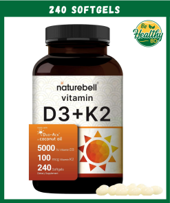 Naturebell Vitamin D3 (5,000 IU) + K2 (100 mcg) - 240 softgels