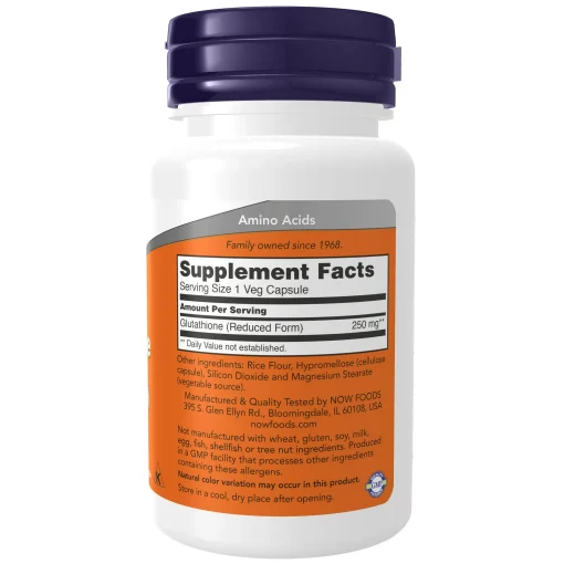 Now Glutathione (250 mg) - 60 veg capsules