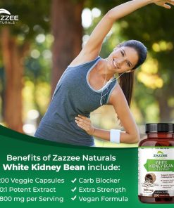 Zazzee Naturals White Kidney Beans 10:1 Extract (1,800 mg) - 200 veggie capsules