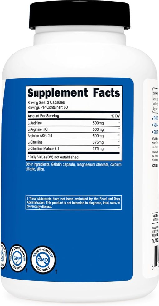 Nutricost Nitric Oxide Booster (2,250 mg) - 180 capsules