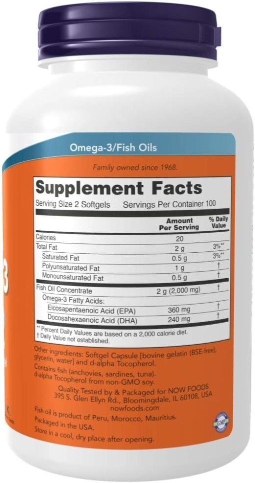 Now Omega-3 Fish Oil (1,000 mg) - 200 softgels