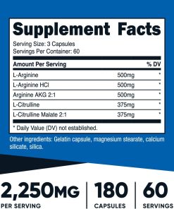 Nutricost Nitric Oxide Booster (2,250 mg) - 180 capsules