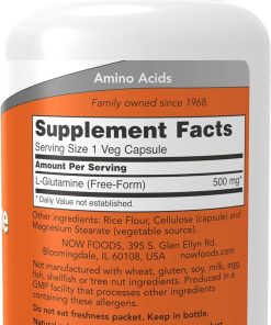 Now L-Glutamine (500 mg) - 120 veg capsules