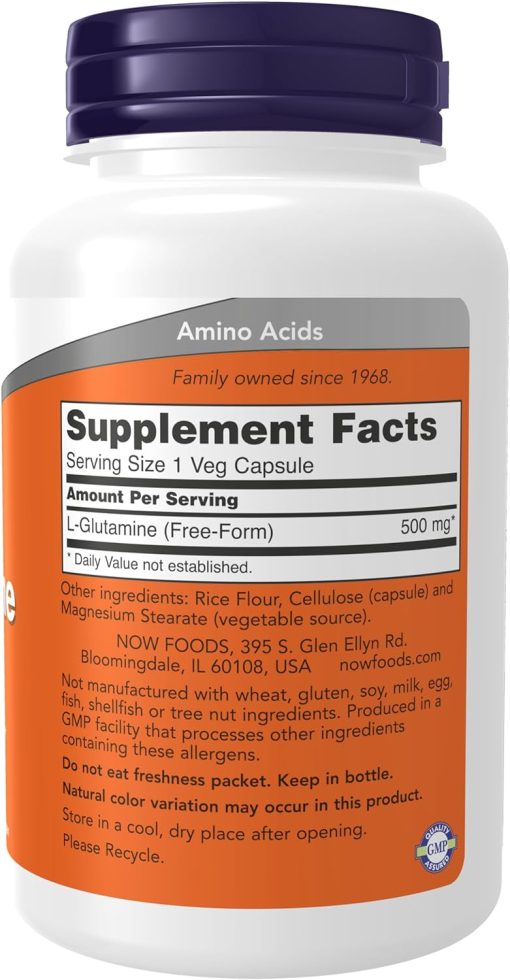 Now L-Glutamine (500 mg) - 120 veg capsules