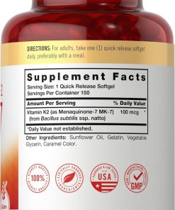 Carlyle Vitamin K2 MK-7 (100 mcg) - 150 softgels