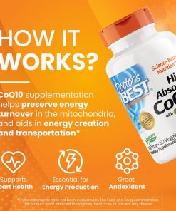 Doctor's Best High Absorption CoQ10 with Bioperine (100 mg) - 60 Softgels