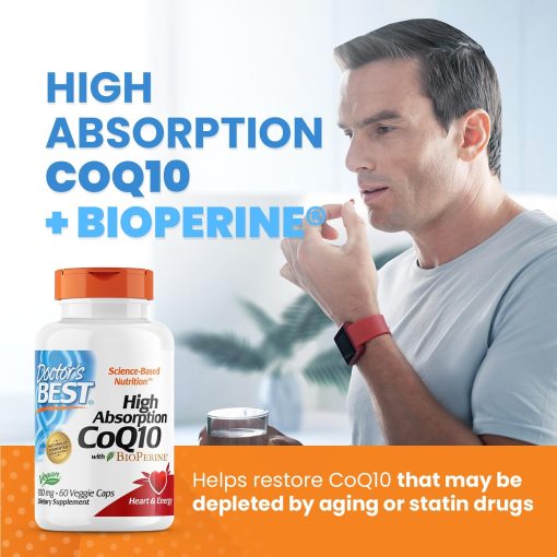 Doctor's Best High Absorption CoQ10 with Bioperine (100 mg) - 60 Softgels