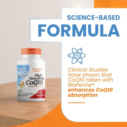 Doctor's Best High Absorption CoQ10 with Bioperine (100 mg) - 60 Softgels