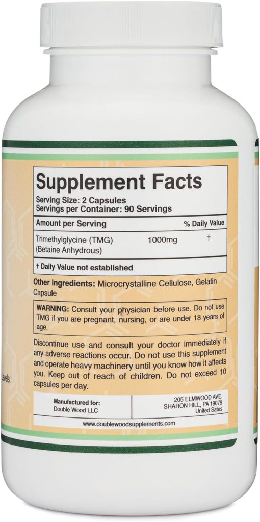 Double Wood TMG (1,000 mg) - 180 capsules