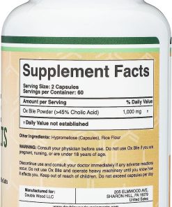 Double Wood Ox Bile Bile Acid Salts (1,000 mg) - 120 capsules
