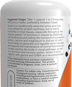 Now Double Strength Taurine (1,000 mg) - 100 veg capsules