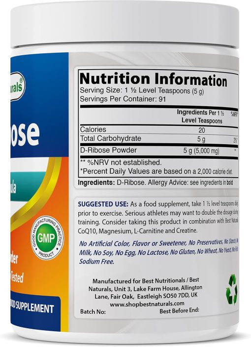 Best Naturals D-Ribose Pure Powder - 454 gram