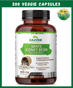 Zazzee Naturals White Kidney Beans 10:1 Extract (1,800 mg) - 200 veggie capsules