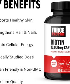 Force Factor Biotin (10,000 mcg) - 100 vegetarian capsules