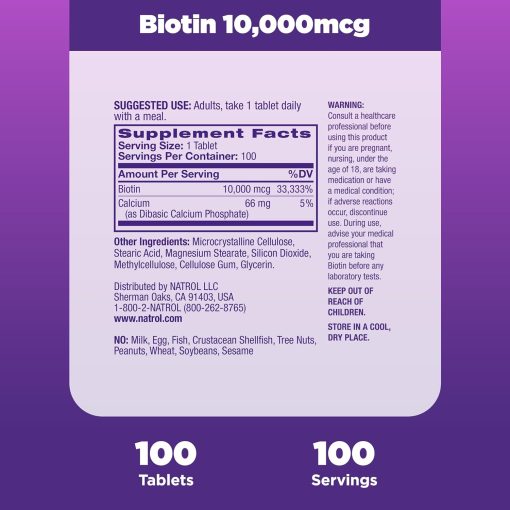 Natrol Biotin Beauty (10,000 mcg) - 100 tablets