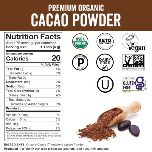 Vivanaturals Cocoa Powder Rich & Flavorful - 454 gram