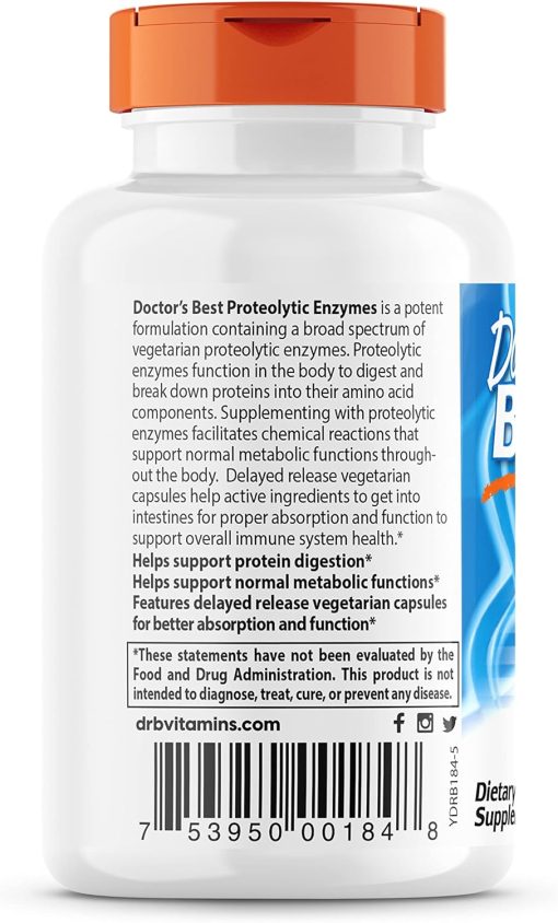 Doctor's Best Proteolytic Enzymez - 90 veggie capsules
