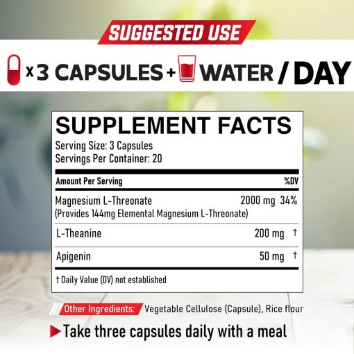 Dedicad Magnesium L-Threonate L-Theanine Apigenin - 60 capsules
