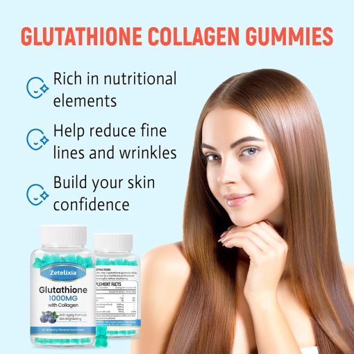 Zetelixia Glutathione (1,000 mg) with Collagen - 60 blueberry gummies