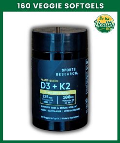 Sports Research Vitamin D3 (5,000 IU) + K2 (100 mcg) - 160 veggie softgels