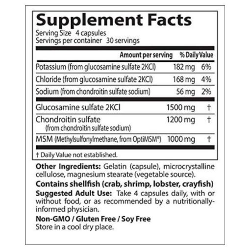Doctor's Best Glucosamine Chondoitin MSM - 120 capsules