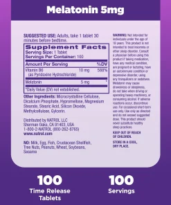 Natrol Melatonin Time Release (5 mg) - 100 tablets