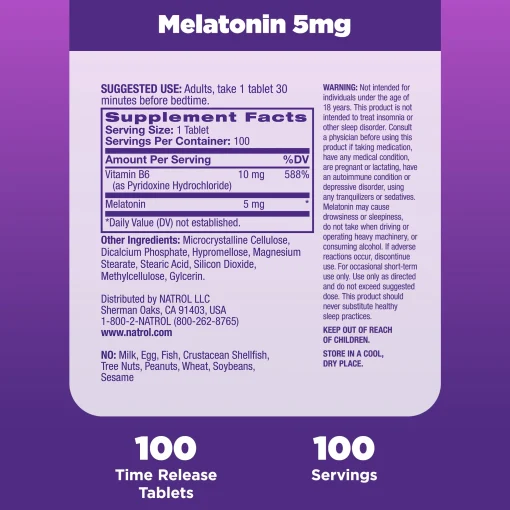 Natrol Melatonin Time Release (5 mg) - 100 tablets