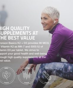 Bronson Vitamin K2 + D3 (5,000 IU - 125 mcg) - 360 capsules
