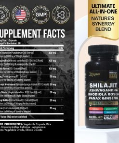 Zoyava Shilajit Ashwagandha Panax Ginseng (15,250 mg) - 60 veggie capsules
