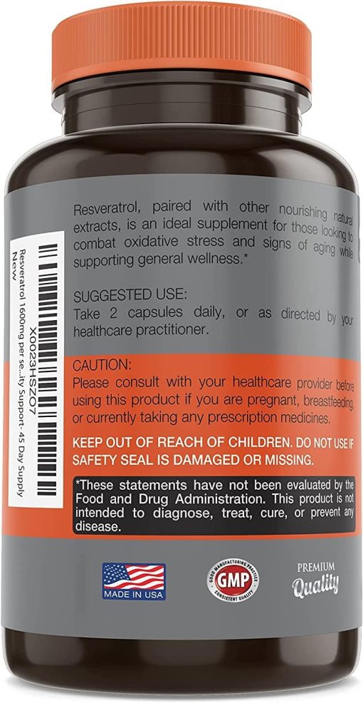 Simple Organics Resveratrol + (1,600 mg) - 90 veggie caps