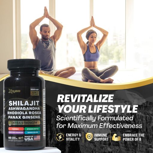 Zoyava Shilajit Ashwagandha Panax Ginseng (15,250 mg) - 60 veggie capsules