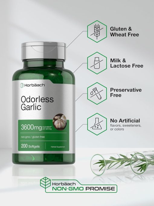 Horbaach Garlic (3,600 mg) Odorless - 200 softgels