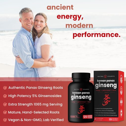 Nutra Champs Korean Panax Ginseng (10,650 mg) - 120 vegan capsules