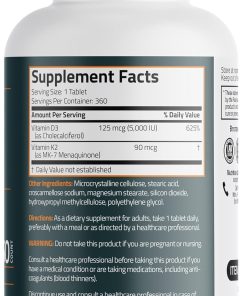 Bronson Vitamin K2 + D3 (5,000 IU - 125 mcg) - 360 capsules