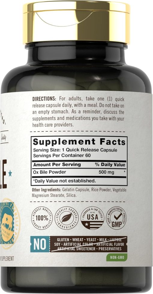 Herbage Farmstead Ox Bile (500 mg) - 60 capsules
