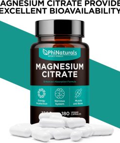 PhiNatural Magnesium Citrate (400 mg) - 180 veggie capsules