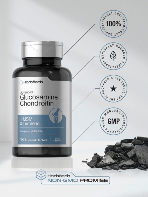 Horbaach Glucosamine Chondroitin + MSM & Turmeric - 180 caplets