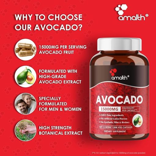 Amalth Avocado (15,000 mg) - 120 veg capsules