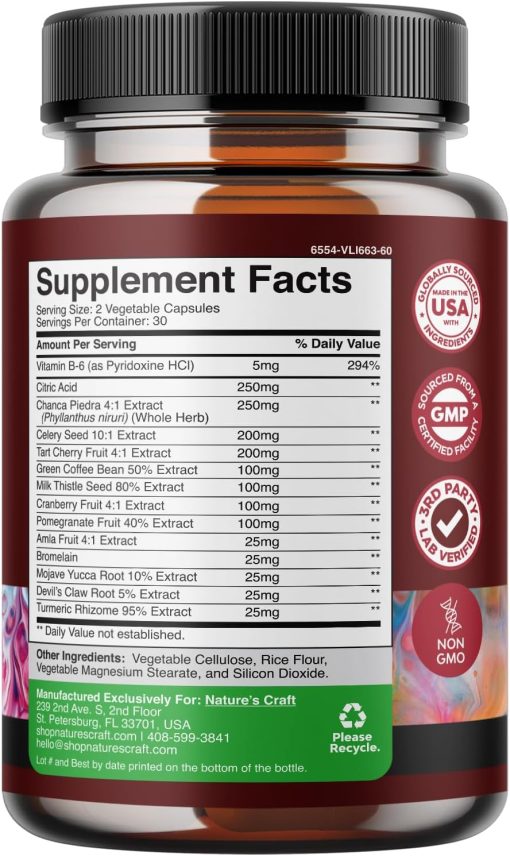 features chanca piedra which is known to boost kidney health and function