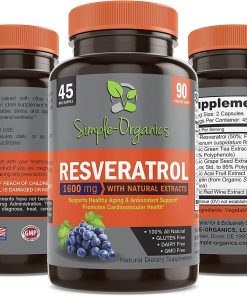 Simple Organics Resveratrol + (1,600 mg) - 90 veggie caps