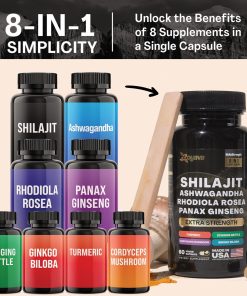 Zoyava Shilajit Ashwagandha Panax Ginseng (15,250 mg) - 60 veggie capsules